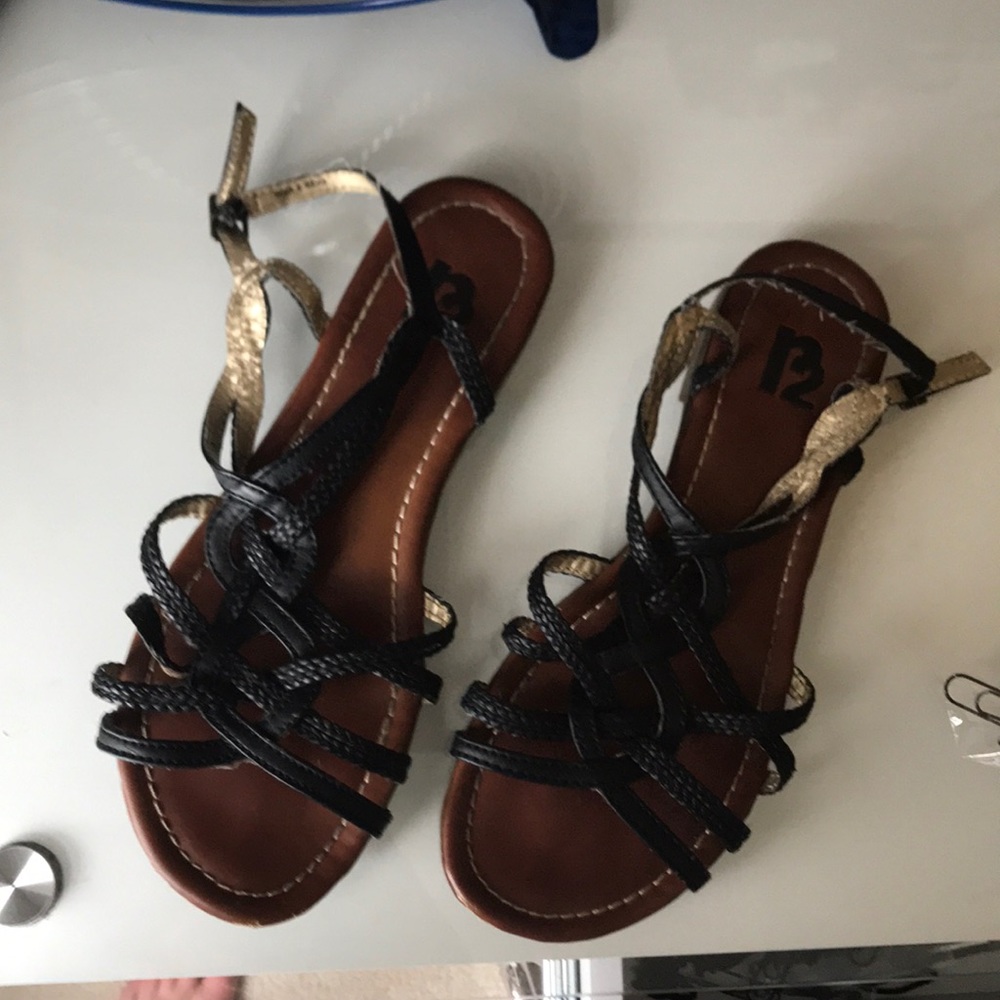 Black Cross Sandals